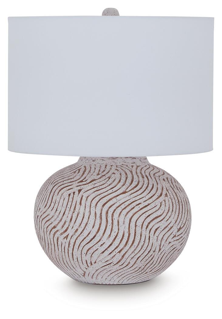Vien Terracotta Table Lamp (1/CN) - Distressed White