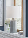 Wimlow Ceramic Table Lamp (1/CN) - Gray Blue