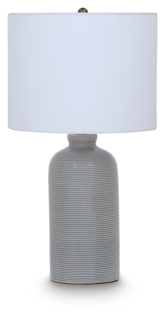 Wimlow Ceramic Table Lamp (1/CN) - Gray Blue