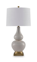 Weswick Ceramic Table Lamp (1/CN) - Cream/Gold Finish