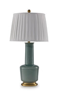 Webbington Ceramic Table Lamp (1/CN) - Teal/Gold Finish