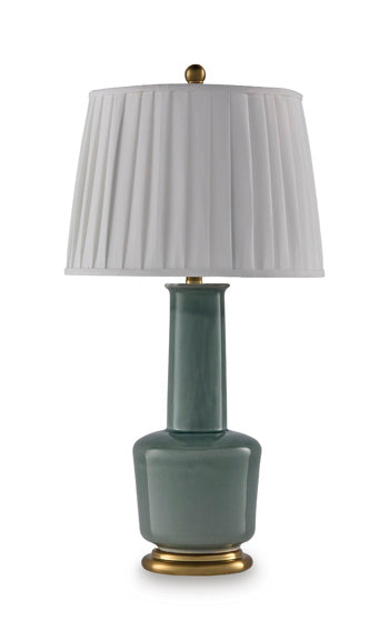 Webbington Ceramic Table Lamp (1/CN) - Teal/Gold Finish