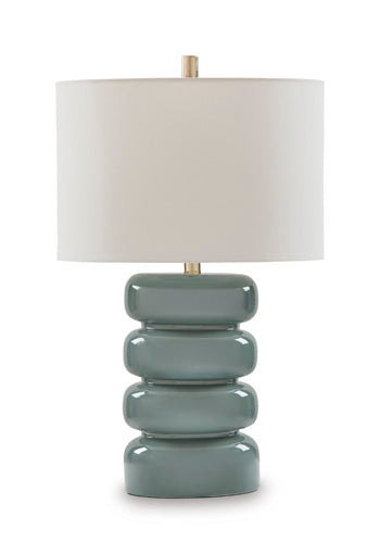 Clayard Ceramic Table Lamp (1/CN) - Gray Blue