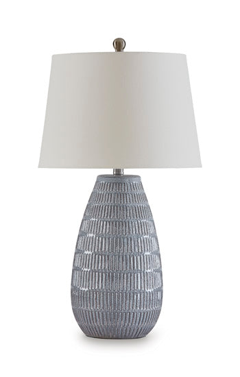 Kaidins Ceramic Table Lamp (1/CN) - White/Blue