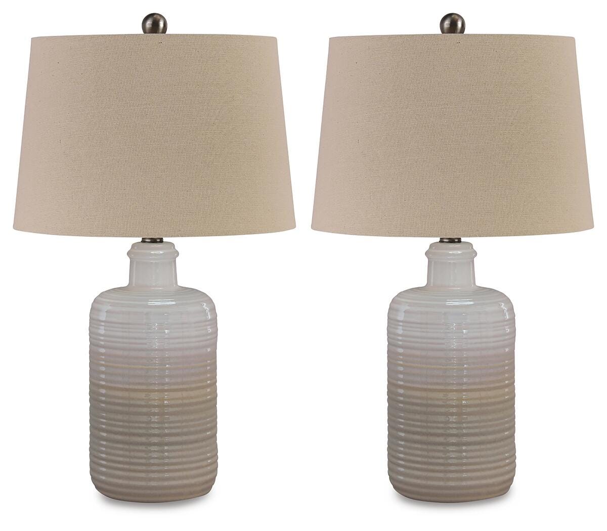 Marnina Ceramic Table Lamp (2/CN) - Taupe