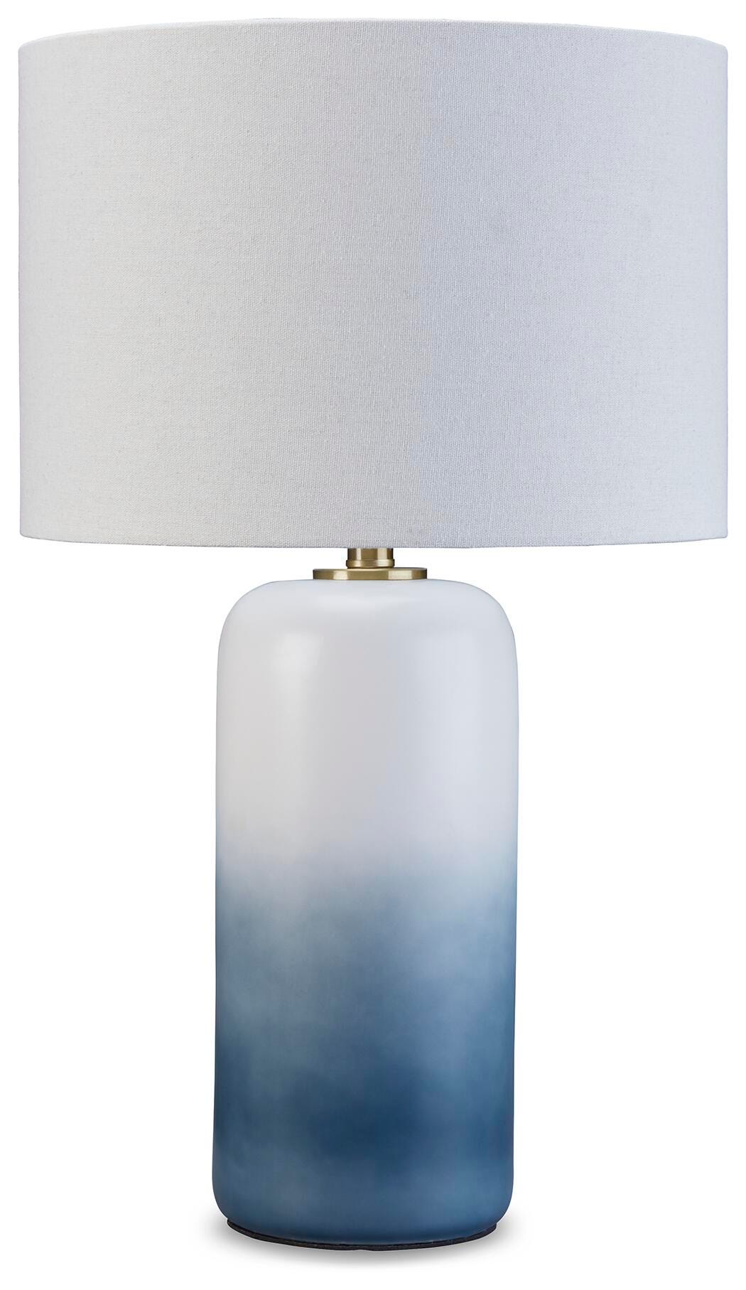 Lemrich Ceramic Table Lamp (1/CN) - White/Teal