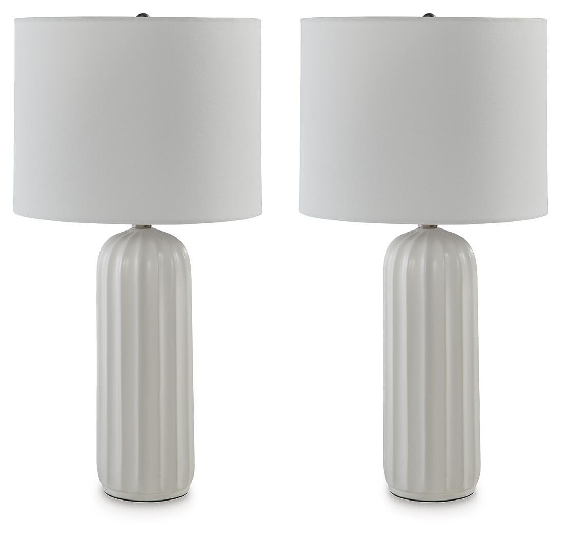 Clarkland Ceramic Table Lamp (2/CN) - White