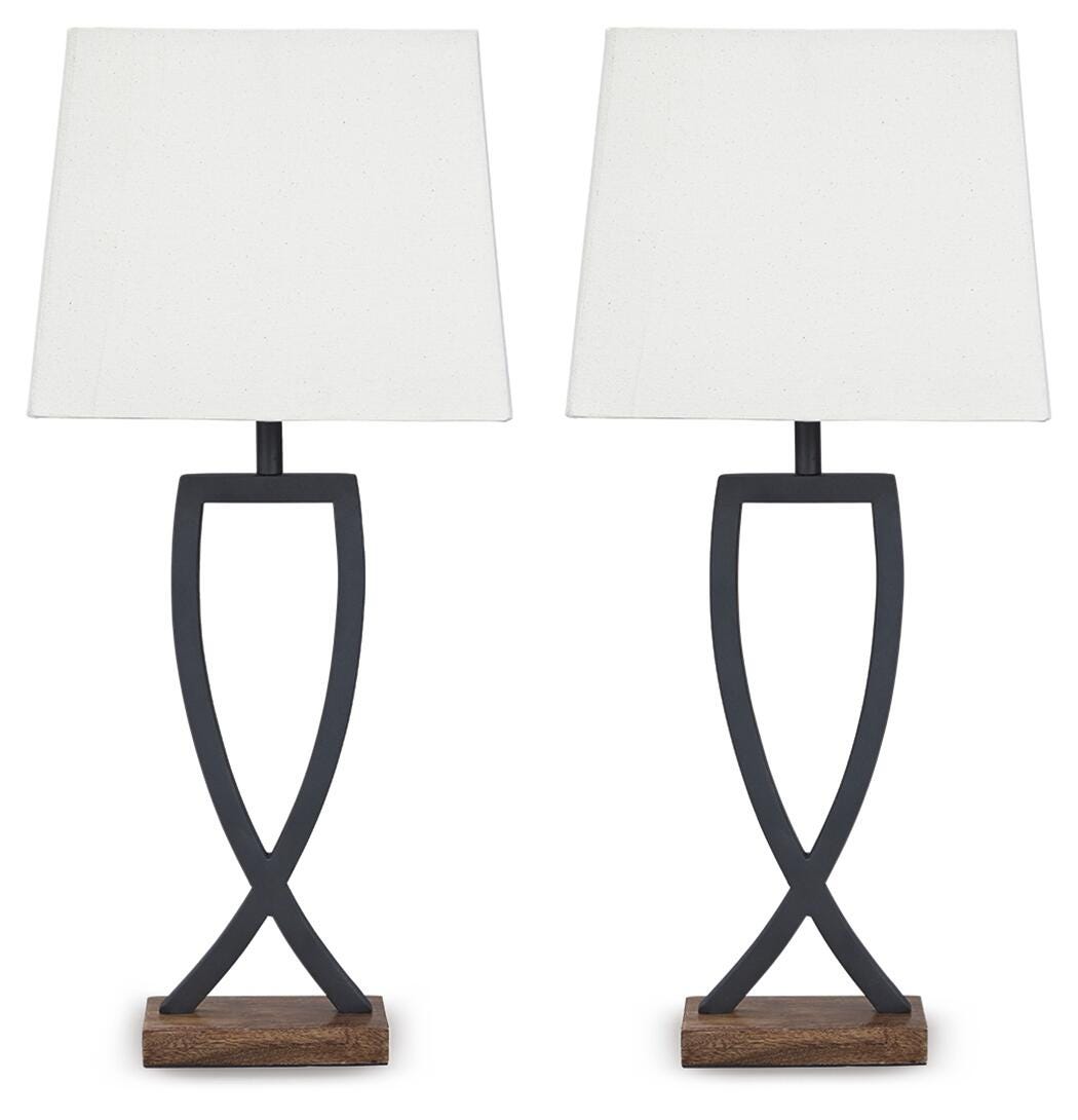 Makara Metal Table Lamp (2/CN) - Black/Brown