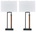 Voslen Metal Table Lamp (2/CN) - Black/Brown