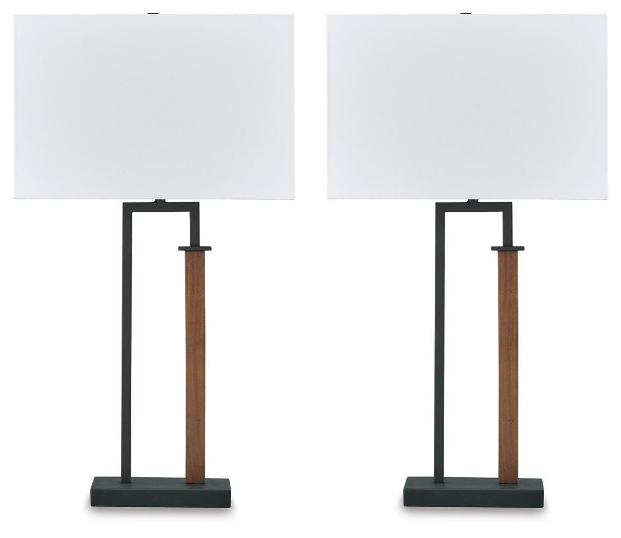Voslen Metal Table Lamp (2/CN) - Black/Brown