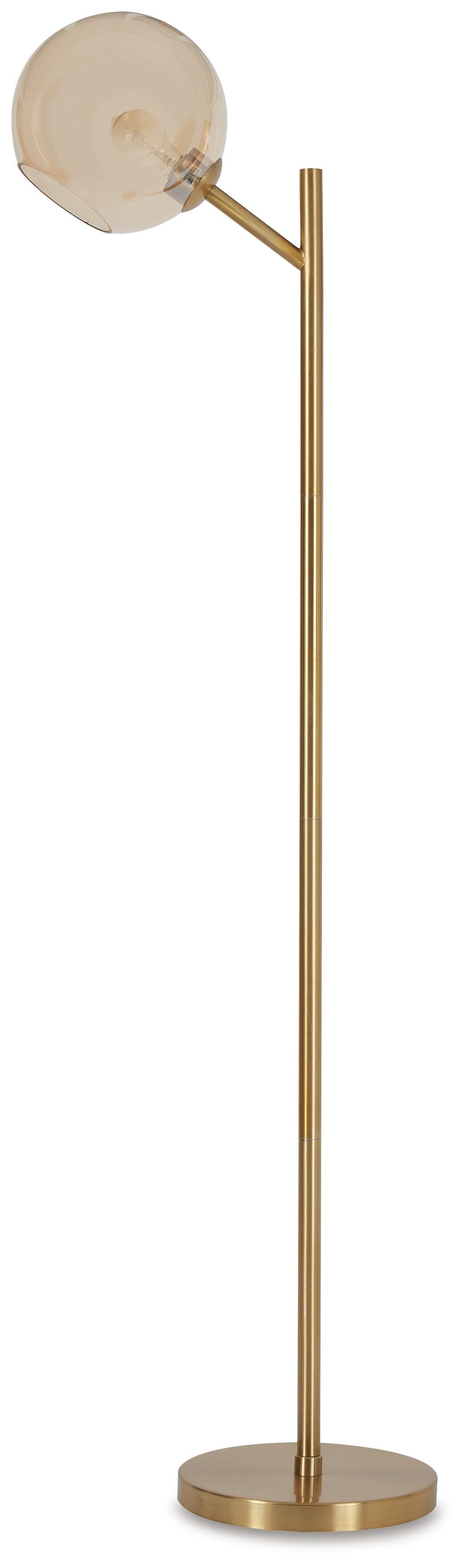 Abanson Metal Floor Lamp (1/CN) - Amber/Gold Finish