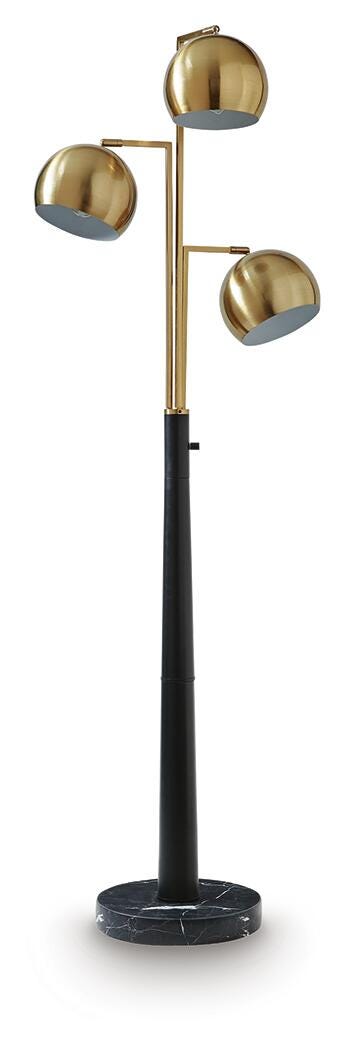 Sorcha Metal Floor Lamp (1/CN) - Gold Finish/Black