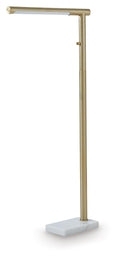 Santiford Metal Floor Lamp (1/CN) - Gold Finish/White