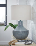 Schylarmont Metal Table Lamp (1/CN) - Antique Gray/White