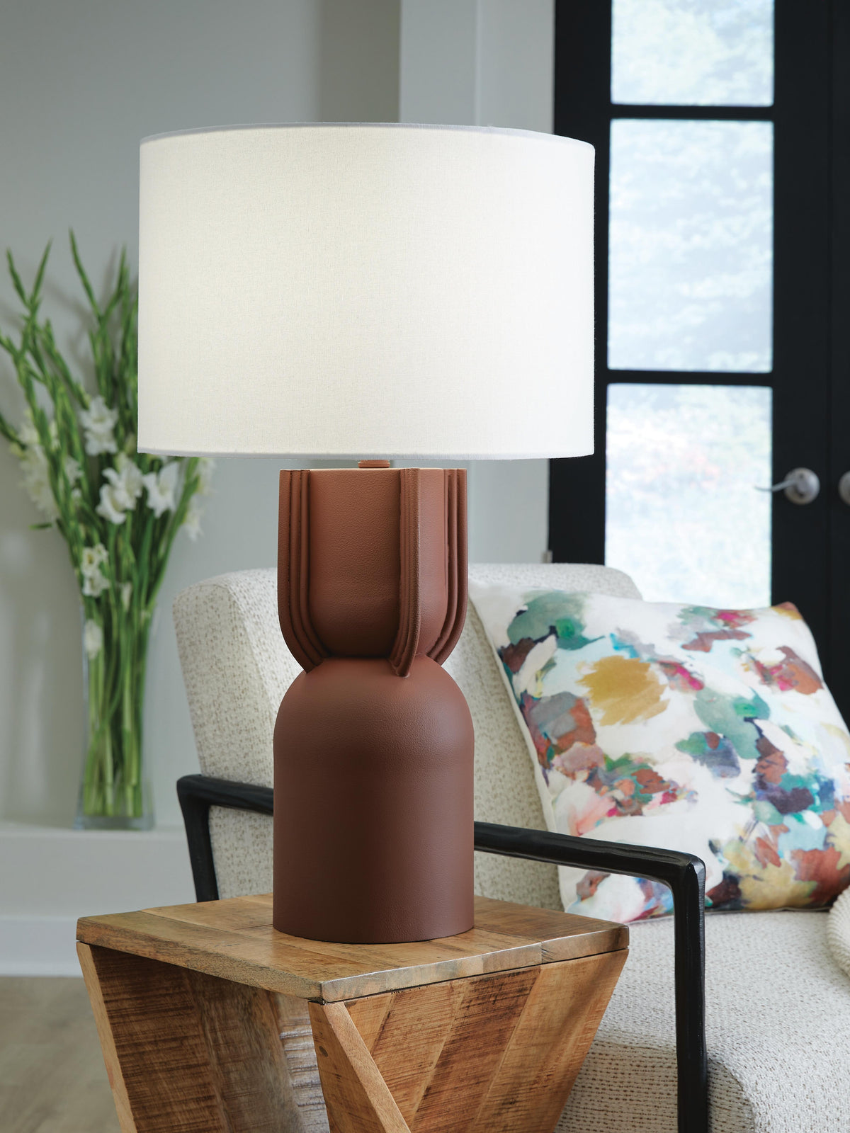 Rowandale Metal Table Lamp (1/CN) - Brick Red