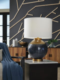 Adara Metal Table Lamp (1/CN) - Blue/Gold Finish