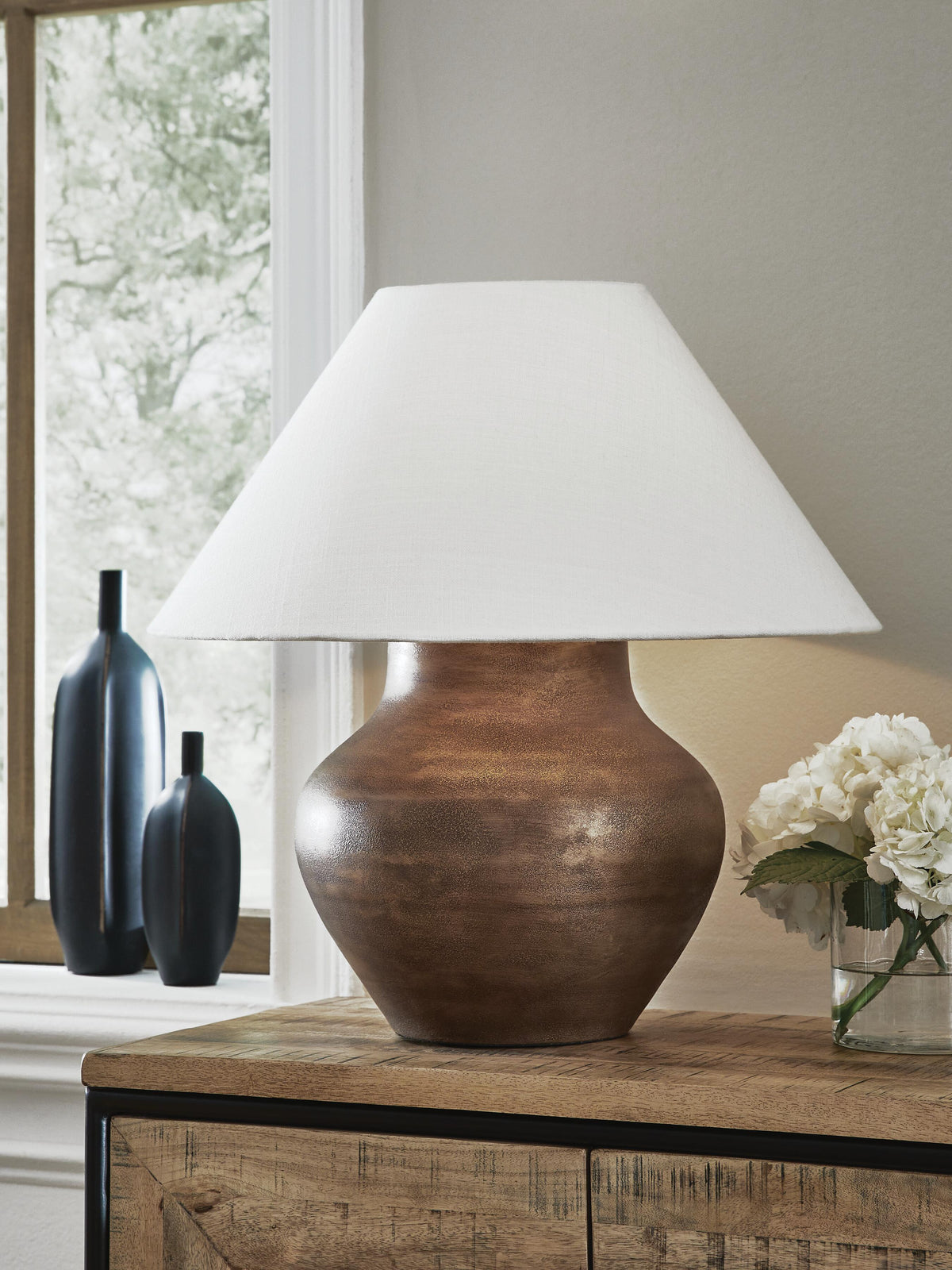 Whitham Metal Table Lamp (1/CN) - Antique Copper Finish