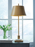 Fritzburn Metal Table Lamp (1/CN) - Gold Finish/White