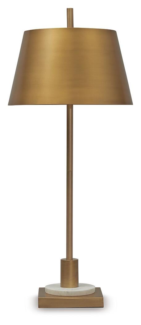Fritzburn Metal Table Lamp (1/CN) - Gold Finish/White