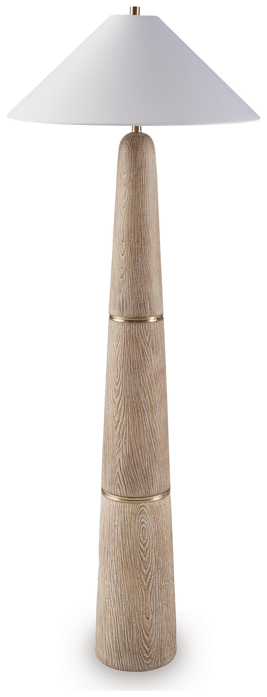 Gasparleigh Poly Floor Lamp (1/CN) - Brown/Gold Finish