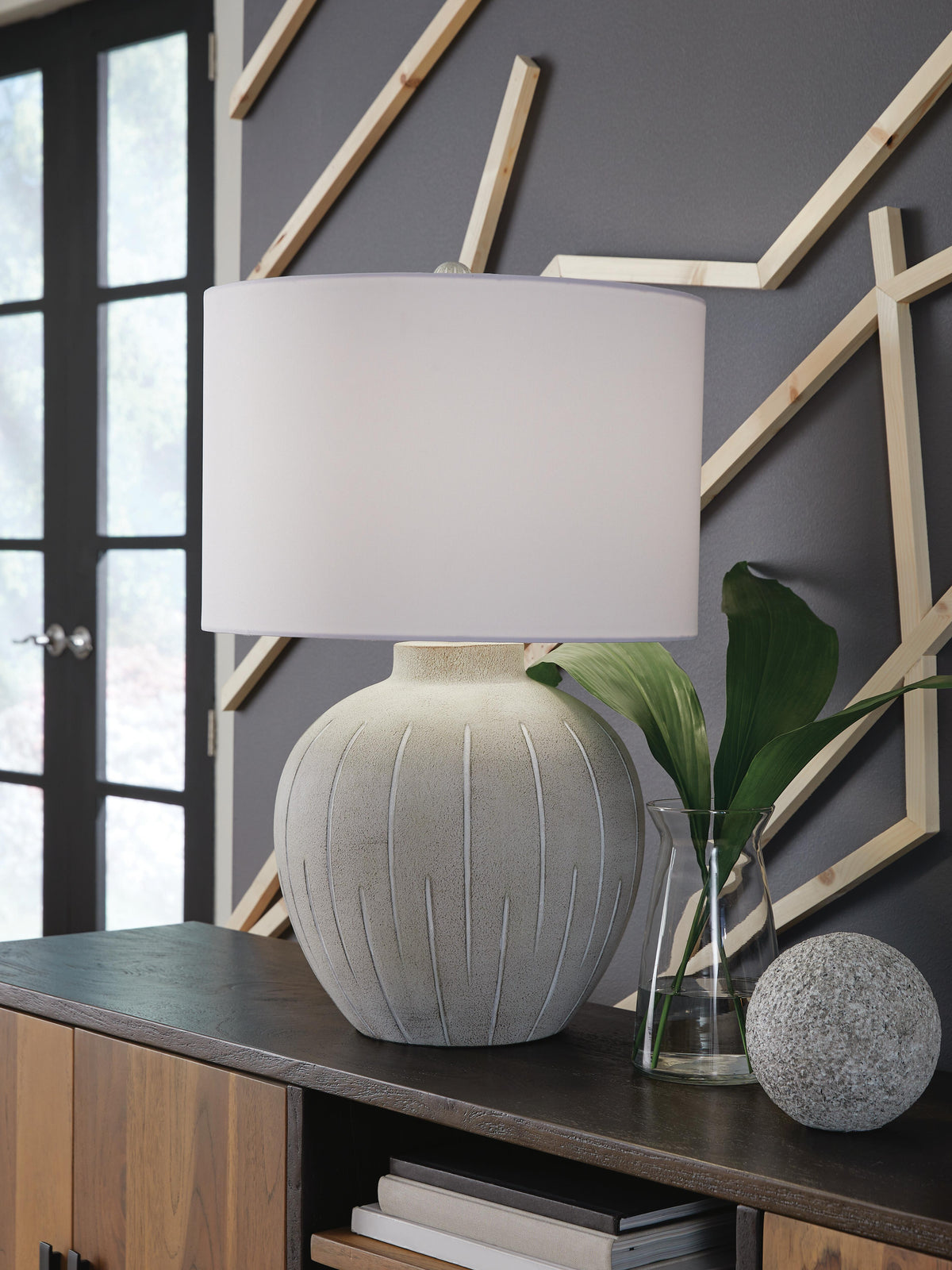 Calbert Poly Table Lamp (1/CN) - Warm Gray
