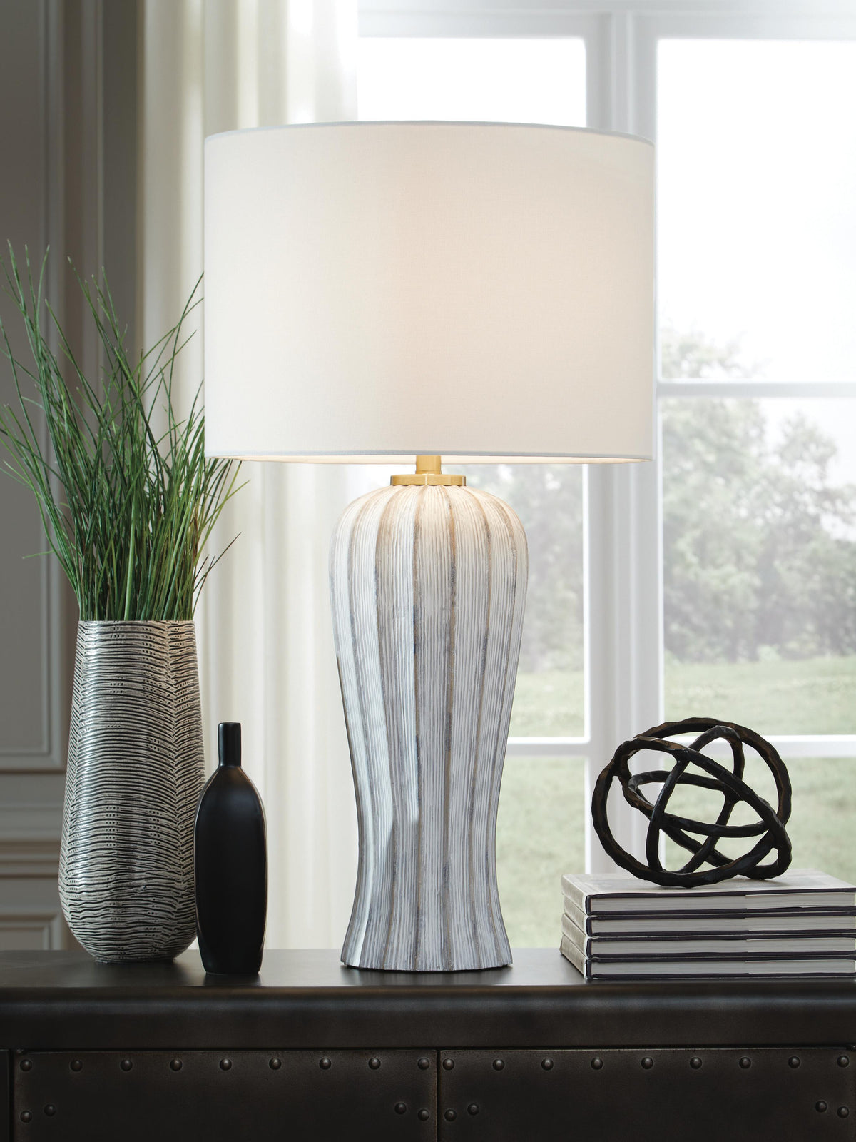 Lanwell Poly Table Lamp (1/CN) - Antique Gray
