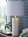 Faridworth Poly Table Lamp (1/CN) - White/Gold Finish