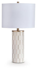 Faridworth Poly Table Lamp (1/CN) - White/Gold Finish
