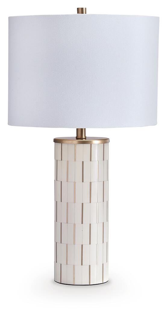 Faridworth Poly Table Lamp (1/CN) - White/Gold Finish