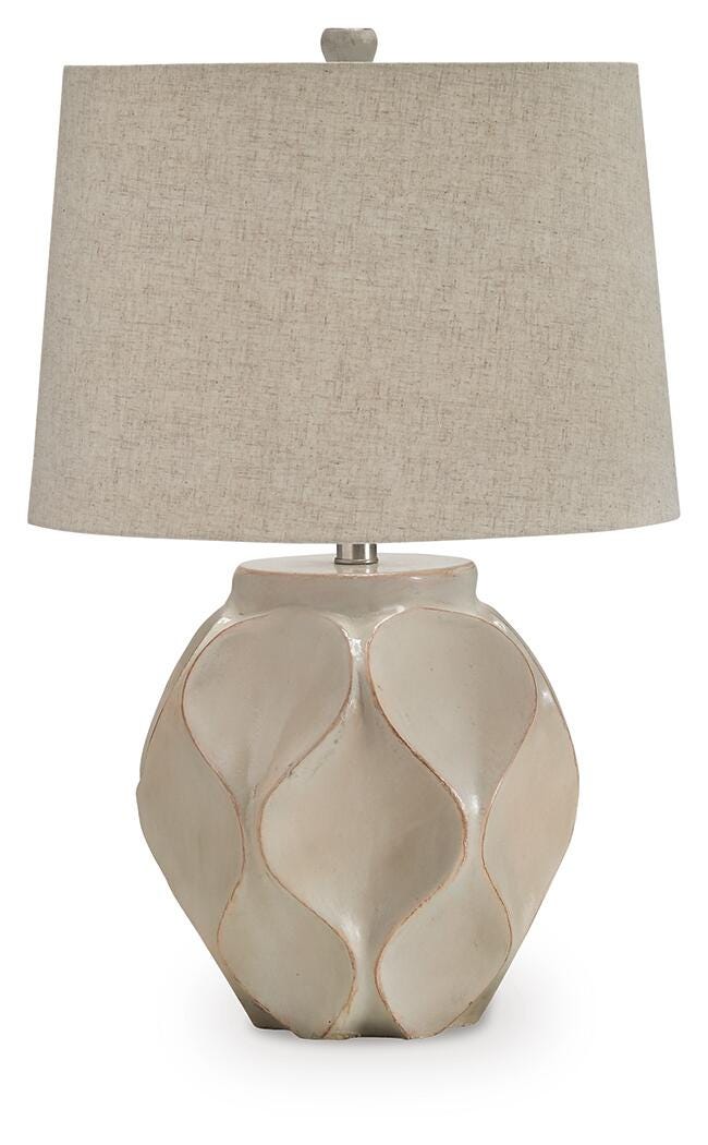 Edselham Paper Table Lamp (1/CN) - Distressed Cream