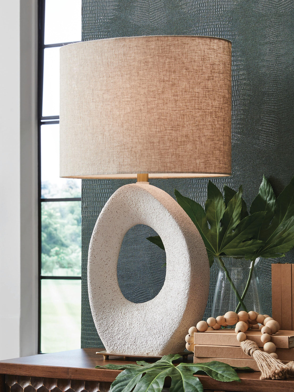 Trentlen Paper Table Lamp (1/CN) - Cream/Gold Finish