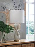 Judrich Poly Table Lamp (1/CN) - White/Gold Finish