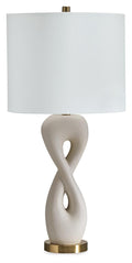 Judrich Poly Table Lamp (1/CN) - White/Gold Finish