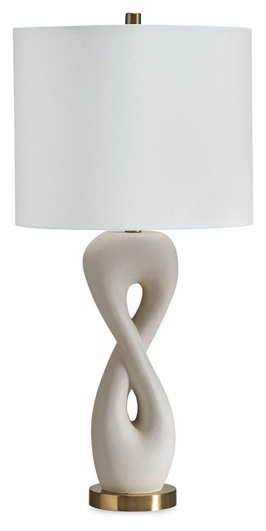 Judrich Poly Table Lamp (1/CN) - White/Gold Finish