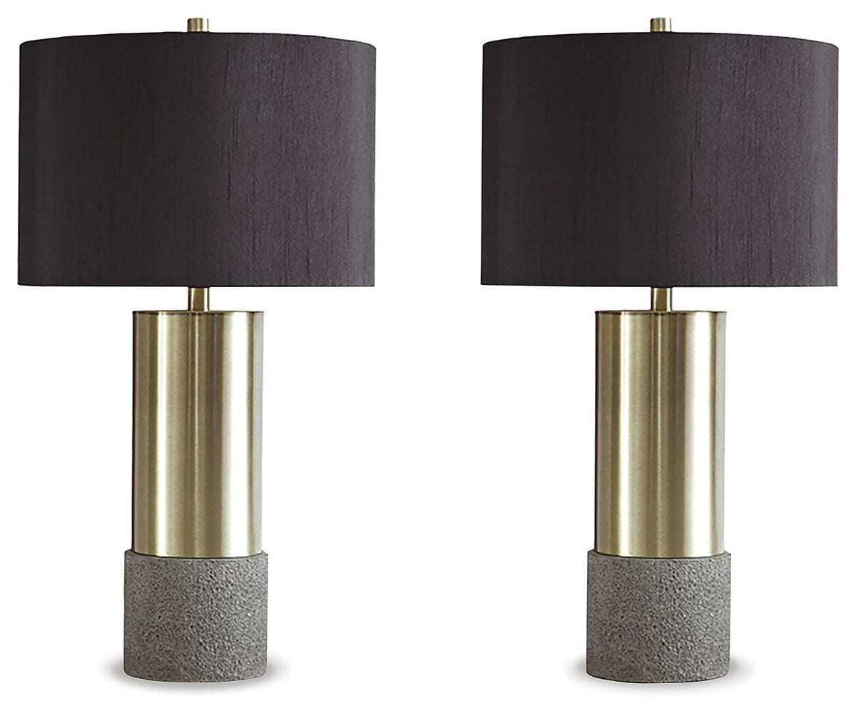 Jacek Metal Table Lamp (2/CN) - Gray/Brass Finish