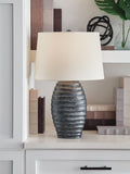 Caronick Poly Table Lamp (2/CN) - Antique Silver Finish