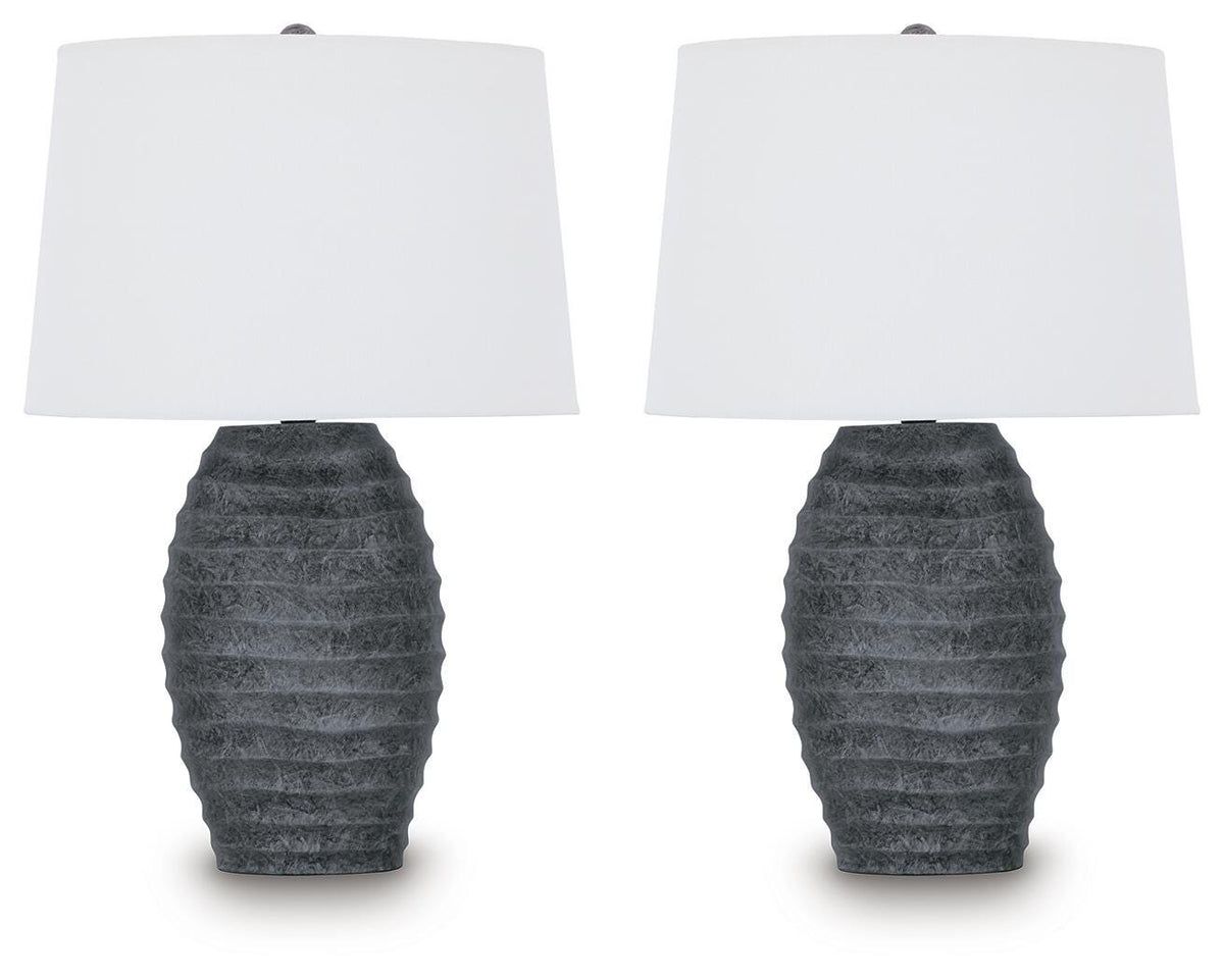 Caronick Poly Table Lamp (2/CN) - Antique Silver Finish