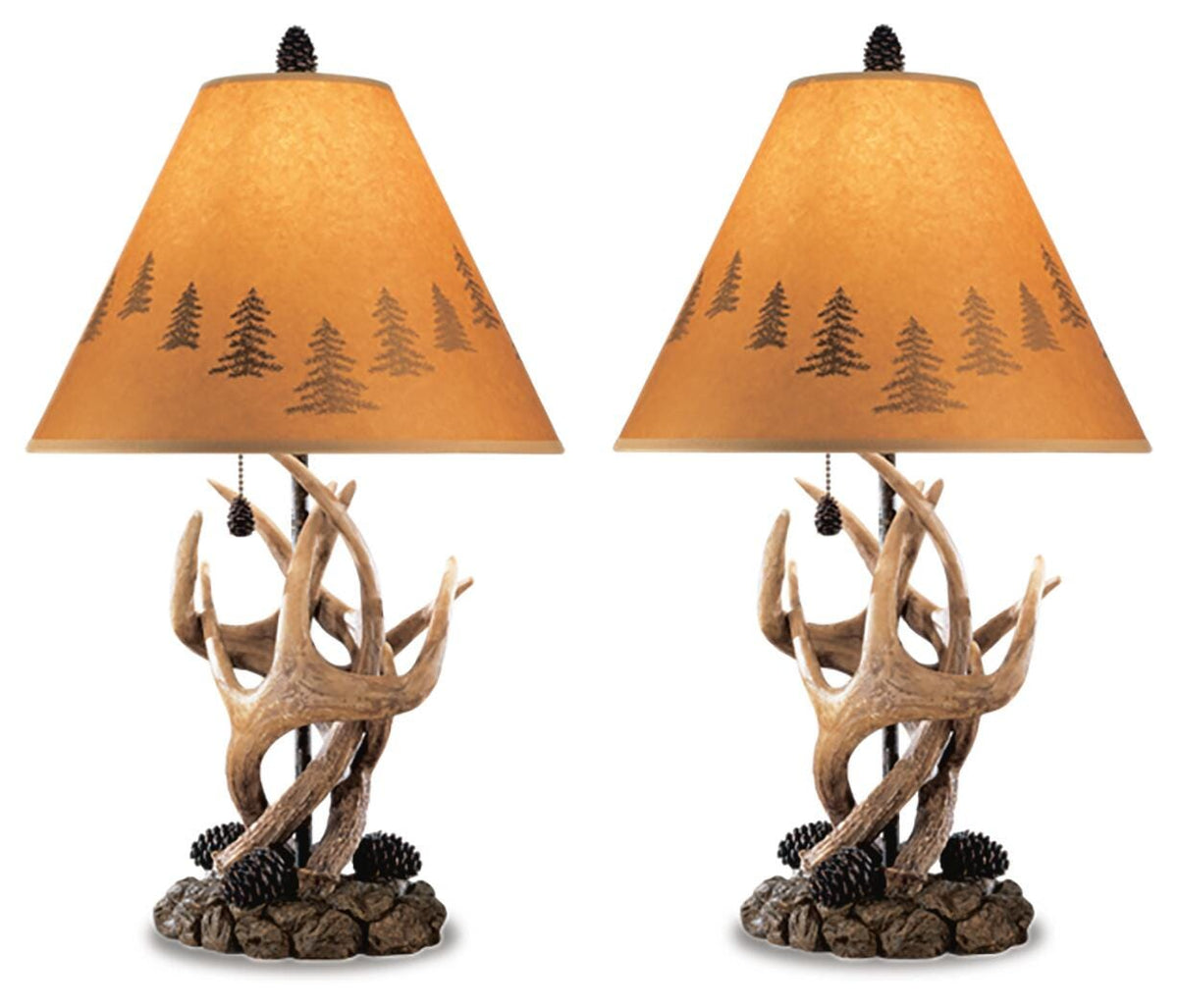 Derek Poly Table Lamp (2/CN) - Brown