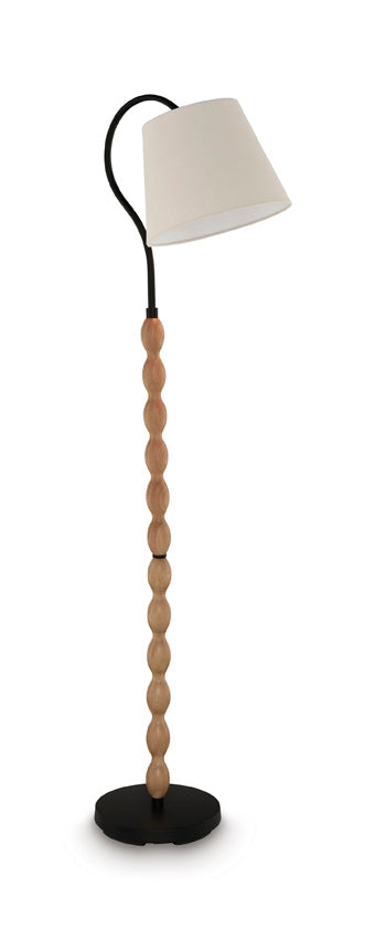 Corinwell Wood Floor Lamp (1/CN) - Brown/Black