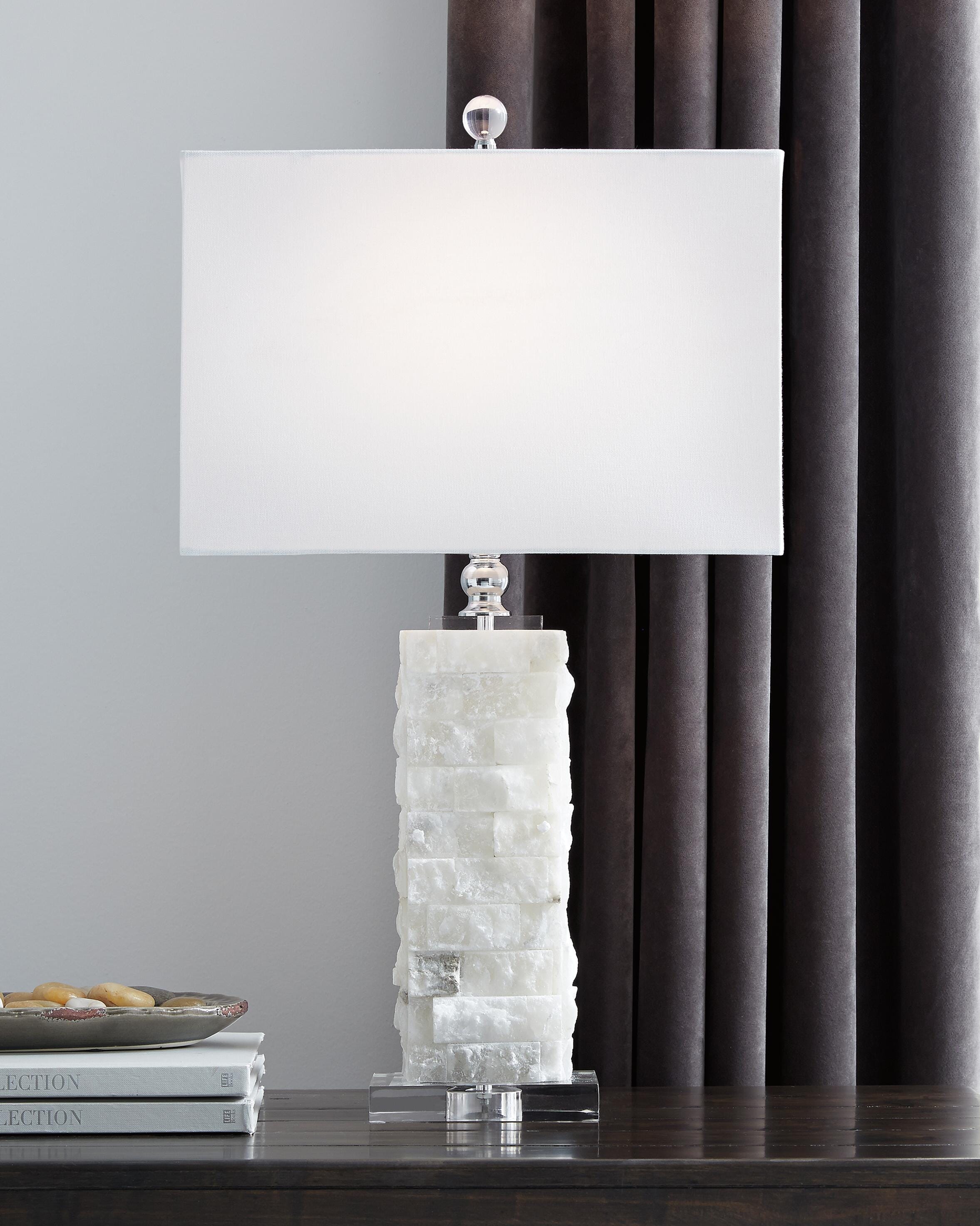 Malise Alabaster Table Lamp (1/CN) - White