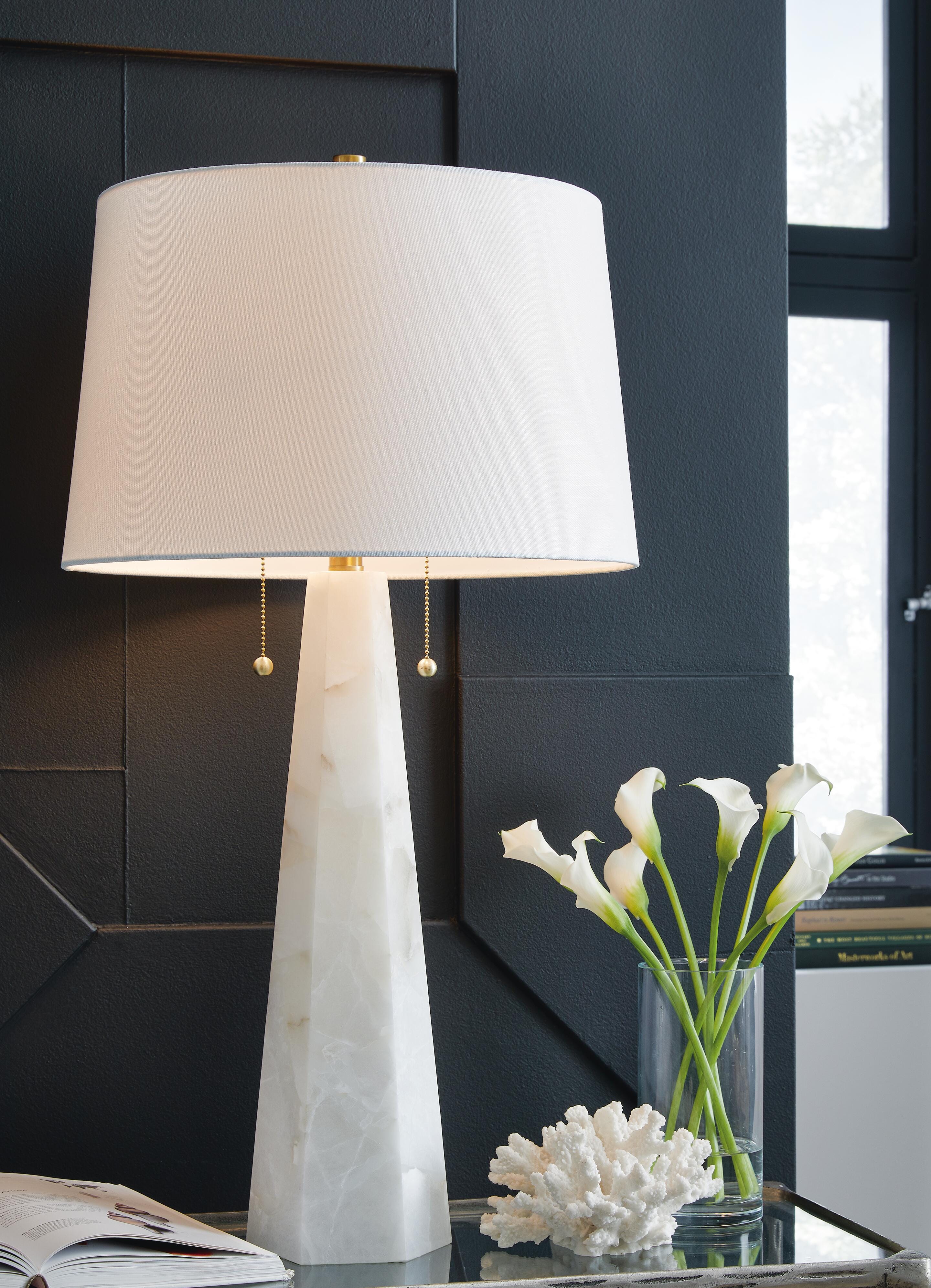 Laurellen Alabaster Table Lamp (1/CN) - White
