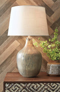 Mari Glass Table Lamp (1/CN) - Gray/Gold Finish