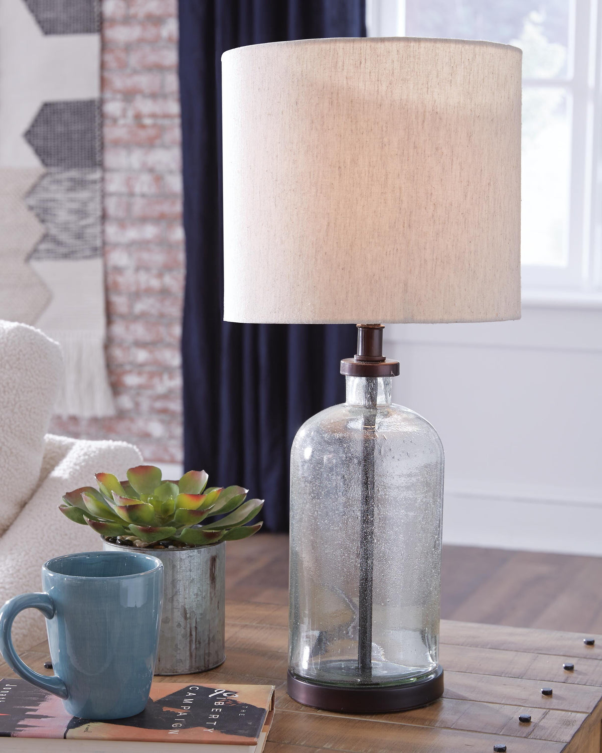 Bandile Glass Table Lamp (1/CN) - Clear/Bronze Finish