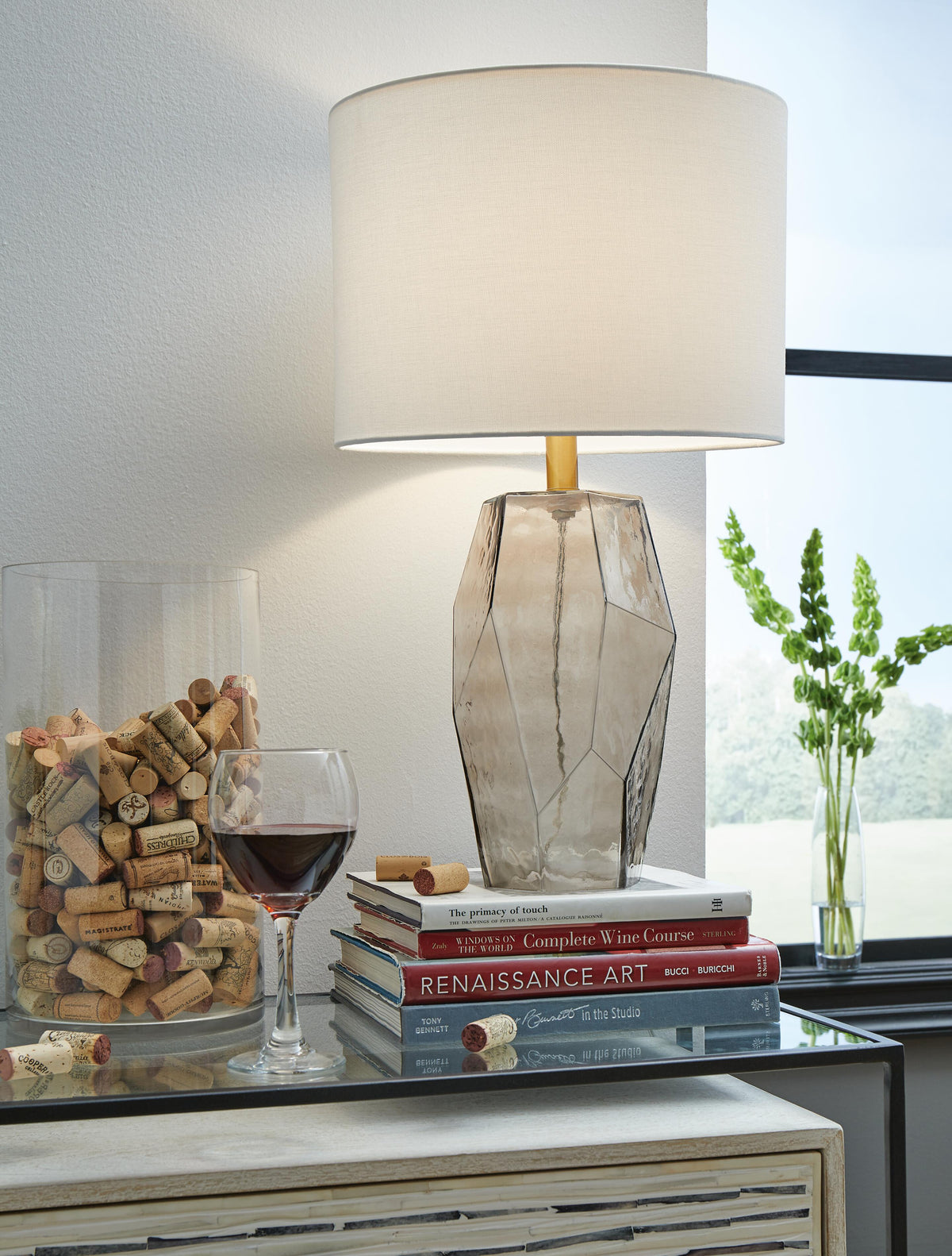 Taylow Glass Table Lamp (1/CN) - Gray