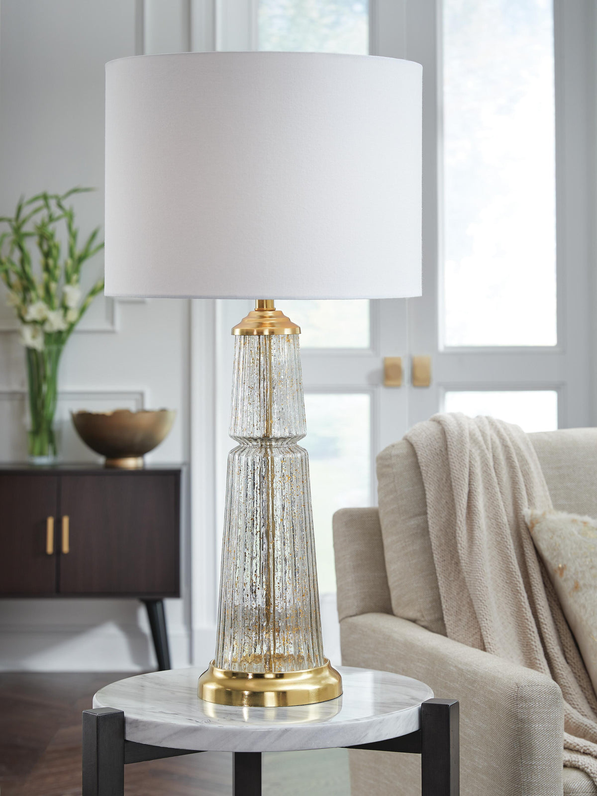 Bakersboro Glass Table Lamp (1/CN) - Clear/Gold Finish