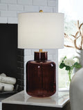 Mette Glass Table Lamp (1/CN) - Brown/Gold Finish