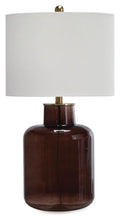 Mette Glass Table Lamp (1/CN) - Brown/Gold Finish