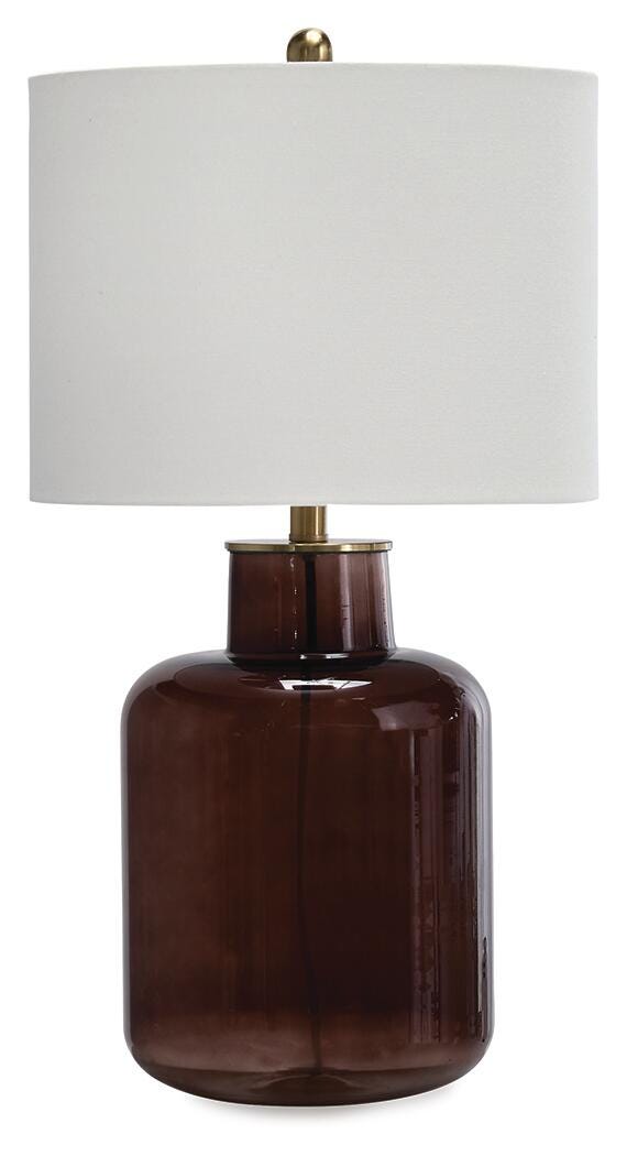 Mette Glass Table Lamp (1/CN) - Brown/Gold Finish