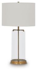 Gizeh Glass Table Lamp (1/CN) - Clear/Gold Finish