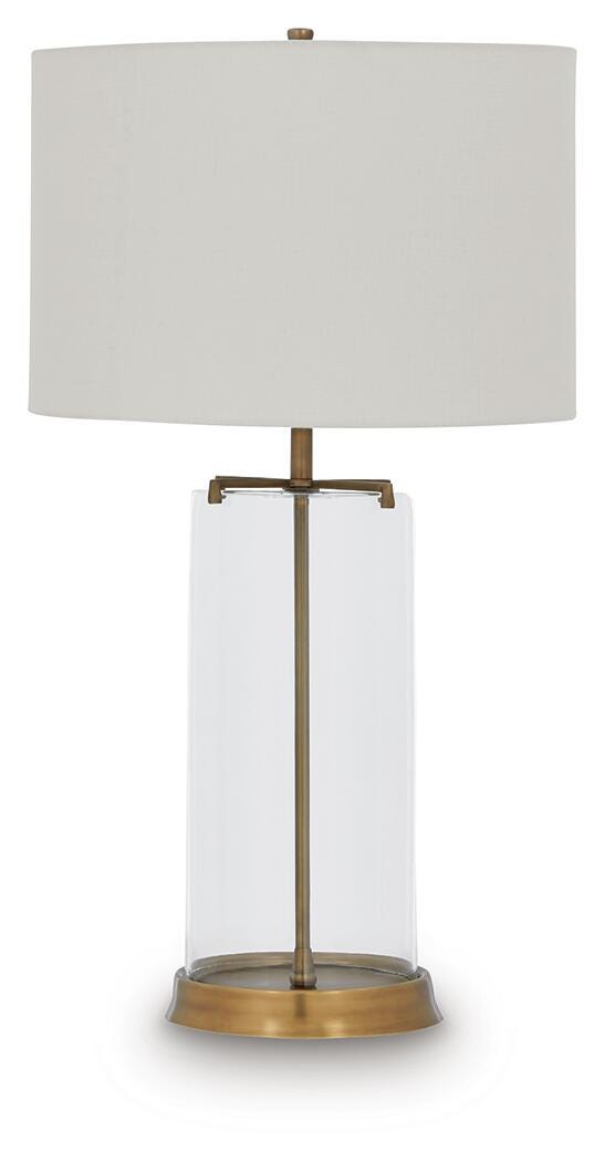 Gizeh Glass Table Lamp (1/CN) - Clear/Gold Finish